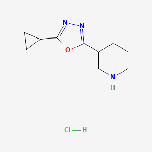 3-(5-Cyclopropyl-1,3,4-oxadiazol-2-yl)piperidine hydrochloride