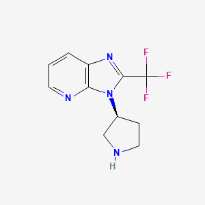 molecular formula C11H11F3N4 B3027862 (S)-3-(吡咯烷-3-基)-2-(三氟甲基)-3H-咪唑并[4,5-b]吡啶 CAS No. 1417789-01-5