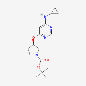 molecular formula C16H24N4O3 B3027863 (R)-tert-Butyl 3-((6-(cyclopropylamino)pyrimidin-4-yl)oxy)pyrrolidine-1-carboxylate CAS No. 1417789-30-0