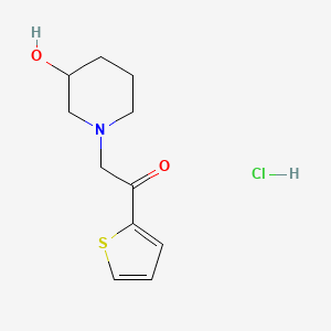 molecular formula C11H16ClNO2S B3027868 2-(3-Hydroxypiperidin-1-yl)-1-(thiophen-2-yl)ethanone hydrochloride CAS No. 1417793-20-4