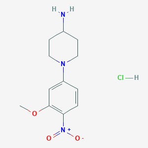 molecular formula C12H18ClN3O3 B3027869 1-(3-Methoxy-4-nitrophenyl)piperidin-4-amine hydrochloride CAS No. 1417793-35-1