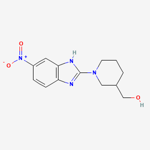 molecular formula C13H16N4O3 B3027872 (1-(5-Nitro-1H-benzo[d]imidazol-2-yl)piperidin-3-yl)methanol CAS No. 1417794-41-2