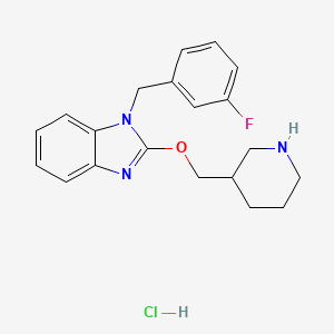 molecular formula C20H23ClFN3O B3027873 1-(3-Fluorobenzyl)-2-(piperidin-3-ylmethoxy)-1H-benzo[d]imidazole hydrochloride CAS No. 1417794-50-3