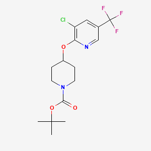 molecular formula C16H20ClF3N2O3 B3027874 tert-Butyl 4-((3-chloro-5-(trifluoromethyl)pyridin-2-yl)oxy)piperidine-1-carboxylate CAS No. 1417794-57-0