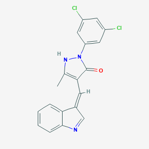molecular formula C19H13Cl2N3O B302789 2-(3,5-dichlorophenyl)-4-(1H-indol-3-ylmethylene)-5-methyl-2,4-dihydro-3H-pyrazol-3-one 
