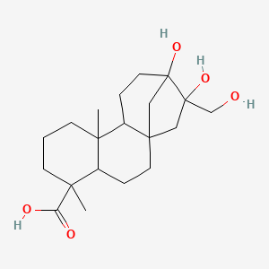 molecular formula C20H32O5 B3027894 ent-13,16|A,17-三羟基考拉烷-19-酸 CAS No. 142543-30-4