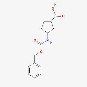 molecular formula C14H17NO4 B3027898 N-Cbz-3-aminocyclopentanecarboxylic Acid CAS No. 1427475-13-5