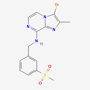 molecular formula C15H15BrN4O2S B3027917 3-Bromo-2-methyl-N-(3-(methylsulfonyl)benzyl)imidazo[1,2-a]pyrazin-8-amine CAS No. 1436383-97-9