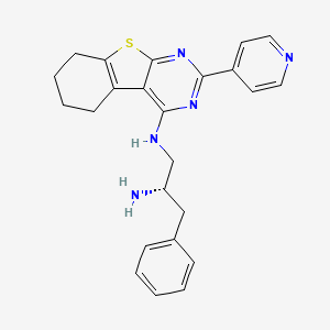 molecular formula C24H25N5S B3027924 (2s)-3-Phenyl-N~1~-[2-(Pyridin-4-Yl)-5,6,7,8-Tetrahydro[1]benzothieno[2,3-D]pyrimidin-4-Yl]propane-1,2-Diamine 