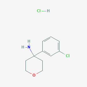 molecular formula C11H15Cl2NO B3027928 4-(3-Chlorophenyl)oxan-4-amine hydrochloride CAS No. 1439896-32-8