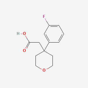 molecular formula C13H15FO3 B3027944 2-[4-(3-Fluorophenyl)-tetrahydro-2H-pyran-4-yl]acetic acid CAS No. 1439899-08-7