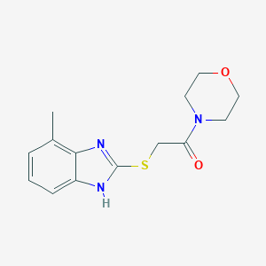 molecular formula C14H17N3O2S B302795 Ethanone, 2-(4-methyl-2-benzimidazolylthio)-1-(4-morpholyl)- 