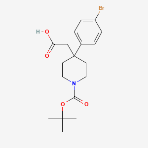 molecular formula C18H24BrNO4 B3027957 2-[4-(4-Bromophenyl)-1-(tert-butoxycarbonyl)piperidin-4-yl]acetic acid CAS No. 1439902-38-1