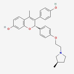 molecular formula C29H31NO4 B3027972 (2S)-3-(4-hydroxyphenyl)-4-methyl-2-(4-{2-[(3R)-3-methylpyrrolidin-1-yl]ethoxy}phenyl)-2H-1-benzopyran-7-ol CAS No. 1443752-76-8