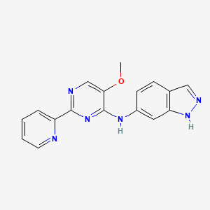 molecular formula C17H14N6O B3027982 N-(5-甲氧基-2-(吡啶-2-基)嘧啶-4-基)-1H-吲唑-6-胺 CAS No. 1447606-32-7