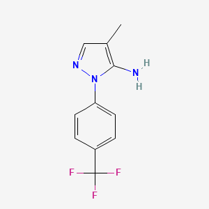 molecular formula C11H10F3N3 B3028000 4-Methyl-1-[4-(trifluoromethyl)phenyl]-1H-pyrazol-5-amine CAS No. 1448854-97-4