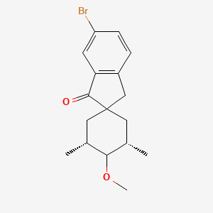 molecular formula C17H21BrO2 B3028013 (3'S,5'R)-6-bromo-4'-methoxy-3',5'-dimethylspiro[3H-indene-2,1'-cyclohexane]-1-one CAS No. 1454700-89-0