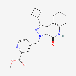 molecular formula C22H24N4O3 B3028019 4-((1-环丁基-4-氧代-4,5,6,7,8,9-六氢-3H-吡唑并[3,4-C]喹啉-3-基)甲基)吡啶甲酸甲酯 CAS No. 1464091-45-9