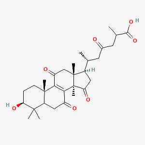 B3028036 (6R)-6-[(3S,10S,13R,14R,17R)-3-Hydroxy-4,4,10,13,14-pentamethyl-7,11,15-trioxo-1,2,3,5,6,12,16,17-octahydrocyclopenta[a]phenanthren-17-yl]-2-methyl-4-oxoheptanoic acid CAS No. 149507-55-1