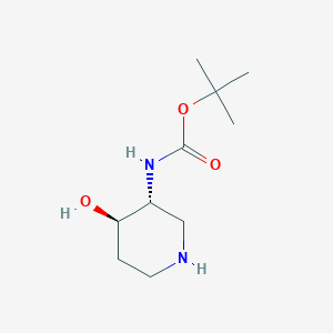 molecular formula C10H20N2O3 B3028051 叔丁基-N-[(3R,4R)-4-羟基哌啶-3-基]氨基甲酸酯 CAS No. 1523541-91-4