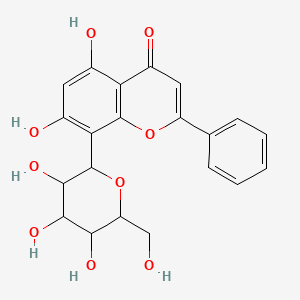 molecular formula C21H20O9 B3028103 5,7-Dihydroxy-2-phenyl-8-[3,4,5-trihydroxy-6-(hydroxymethyl)oxan-2-yl]chromen-4-one CAS No. 160880-89-7