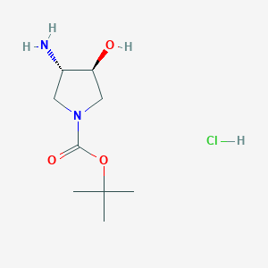 molecular formula C9H19ClN2O3 B3028108 叔丁基反式-3-氨基-4-羟基-1-吡咯烷羧酸盐盐酸盐 CAS No. 1609403-41-9