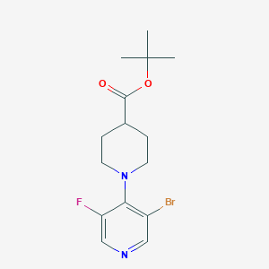 molecular formula C15H20BrFN2O2 B3028116 叔丁基 1-(3-溴-5-氟吡啶-4-基)哌啶-4-羧酸酯 CAS No. 1613193-36-4