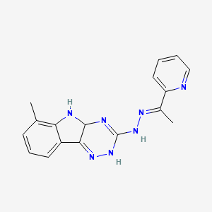 molecular formula C17H17N7 B3028125 6-Methyl-N-[(E)-1-pyridin-2-ylethylideneamino]-4a,5-dihydro-2H-[1,2,4]triazino[5,6-b]indol-3-amine CAS No. 1622945-04-3