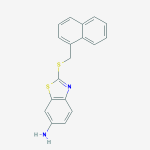 molecular formula C18H14N2S2 B302813 2-(Naphthalen-1-ylmethylsulfanyl)-1,3-benzothiazol-6-amine 