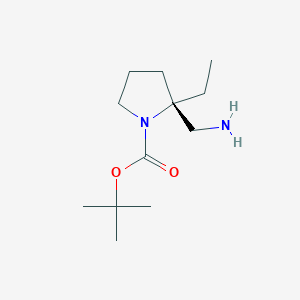 molecular formula C12H24N2O2 B3028138 叔丁基 (2S)-2-(氨基甲基)-2-乙基吡咯烷-1-羧酸酯 CAS No. 1630815-50-7