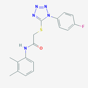 molecular formula C17H16FN5OS B302814 N-(2,3-dimethylphenyl)-2-{[1-(4-fluorophenyl)-1H-tetraazol-5-yl]sulfanyl}acetamide 
