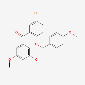 molecular formula C23H21BrO5 B3028146 (5-Bromo-2-((4-methoxybenzyl)oxy)phenyl)(3,5-dimethoxyphenyl)methanone CAS No. 1632406-53-1