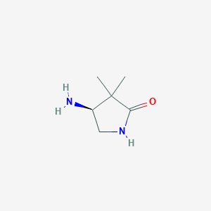 molecular formula C6H12N2O B3028153 (S)-4-氨基-3,3-二甲基吡咯烷-2-酮 CAS No. 1638743-93-7