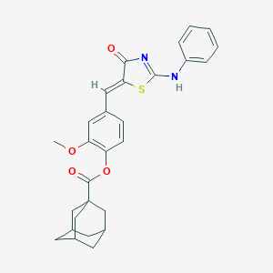 molecular formula C28H28N2O4S B302816 [4-[(Z)-(2-anilino-4-oxo-1,3-thiazol-5-ylidene)methyl]-2-methoxyphenyl] adamantane-1-carboxylate 