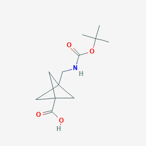 molecular formula C12H19NO4 B3028162 3-(((tert-Butoxycarbonyl)amino)methyl)bicyclo[1.1.1]pentane-1-carboxylic acid CAS No. 1638771-49-9