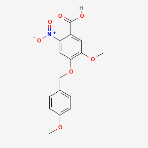 molecular formula C16H15NO7 B3028168 5-Methoxy-4-((4-methoxybenzyl)oxy)-2-nitrobenzoic acid CAS No. 1643979-88-7