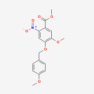 molecular formula C17H17NO7 B3028169 Methyl 5-methoxy-4-((4-methoxybenzyl)oxy)-2-nitrobenzoate CAS No. 1646152-47-7