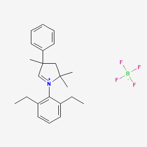 molecular formula C23H30BF4N B3028183 1-(2,6-Diethylphenyl)-2,2,4-trimethyl-4-phenyl-3,4-dihydro-2H-pyrrol-1-ium Tetrafluoroborate CAS No. 1671098-46-6