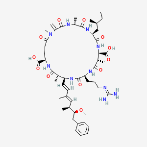 molecular formula C50H76N10O12 B3028197 Microcystin HilR CAS No. 169789-55-3