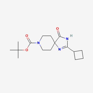 molecular formula C16H25N3O3 B3028212 tert-Butyl 2-cyclobutyl-4-oxo-1,3,8-triazaspiro[4.5]dec-1-ene-8-carboxylate CAS No. 1707580-81-1