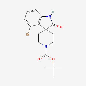 molecular formula C17H21BrN2O3 B3028213 叔丁基-4-溴-2-氧代螺[吲哚啉-3,4'-哌啶]-1'-羧酸酯 CAS No. 1707580-82-2