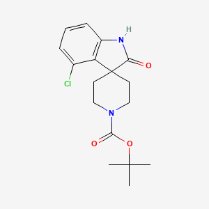 molecular formula C17H21ClN2O3 B3028215 叔丁基-4-氯-2-氧代螺[吲哚啉-3,4'-哌啶]-1'-羧酸酯 CAS No. 1707602-35-4