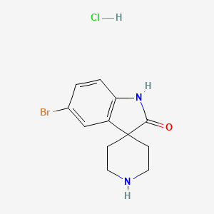 molecular formula C12H14BrClN2O B3028217 5-溴-1,2-二氢螺[吲哚-3,4'-哌啶]-2-酮盐酸盐 CAS No. 1707713-79-8
