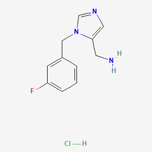 molecular formula C11H13ClFN3 B3028220 [1-(3-Fluorobenzyl)-1H-imidazol-5-yl]methanamine hydrochloride CAS No. 1713163-55-3