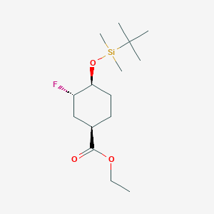 molecular formula C15H29FO3Si B3028223 (1R,3S,4S)-ethyl 4-((tert-butyldimethylsilyl)oxy)-3-fluorocyclohexanecarboxylate CAS No. 1715032-78-2