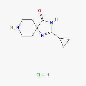 molecular formula C10H16ClN3O B3028237 2-Cyclopropyl-1,3,8-triazaspiro[4.5]dec-1-en-4-one hydrochloride CAS No. 1774895-85-0