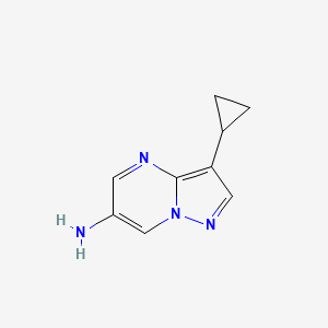 molecular formula C9H10N4 B3028242 3-Cyclopropylpyrazolo[1,5-a]pyrimidin-6-amine CAS No. 1779133-14-0