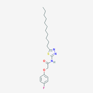 molecular formula C21H30FN3O2S B302825 2-(4-fluorophenoxy)-N-(5-undecyl-1,3,4-thiadiazol-2-yl)acetamide 