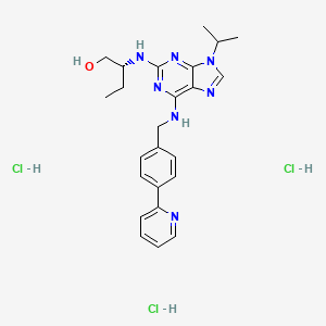 (2R)-2-[[9-Propan-2-yl-6-[(4-pyridin-2-ylphenyl)methylamino]purin-2-yl]amino]butan-1-ol;trihydrochloride