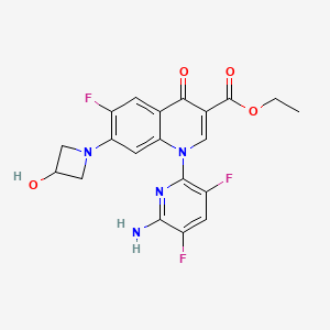 Ethyl 1-(6-amino-3,5-difluoropyridin-2-yl)-6-fluoro-7-(3-hydroxyazetidin-1-yl)-4-oxo-1,4-dihydroquinoline-3-carboxylate